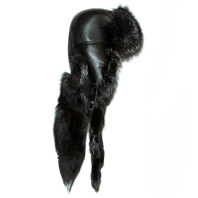 Шапка кожаная "Песцовый малахай" 