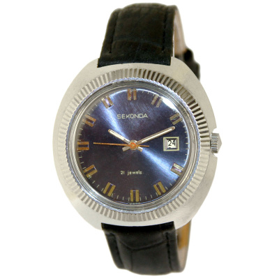 Часы "SEKONDA" экспортные USSR с темно-фиолетовым циферблатом 