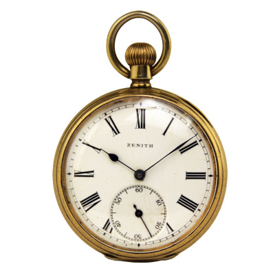 Позолоченные часы Zenith в серебряном двух крышечном корпусе Silver ZENITH watch in gilt
