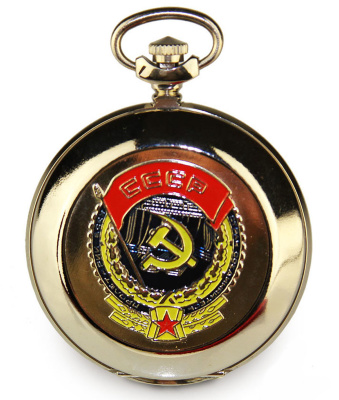 Коллекционные подарочные часы с орденом на крышке Pocket watch "Order of the Red Banner of Labor"